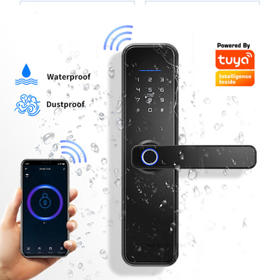 Fechadura da porta exterior do código de cartão da porta da casa esperta impermeável da impressão digital de WiFi da segurança de Tuya APP