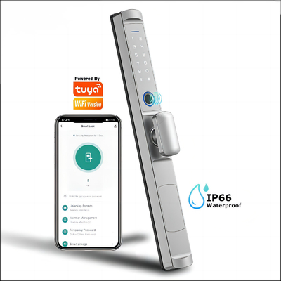 Slim Biometric Fingerprint Smart Wireless Door Lock com Manopla Bonita Tuya WIFI ou TTLock App IP66 fechadura à prova d'água